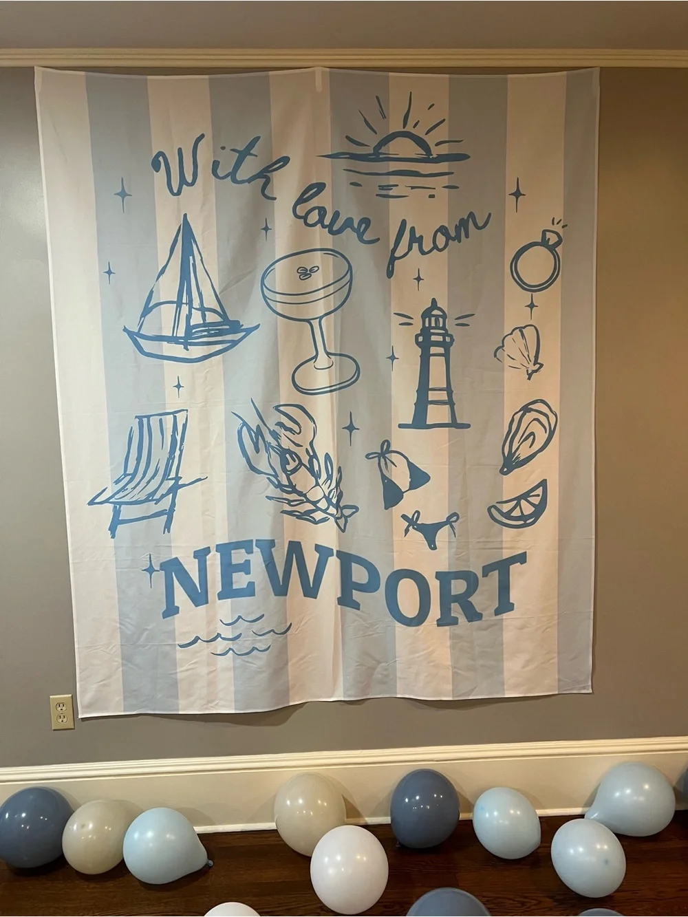 Newport Coastal Bachelorette Banner Decor
